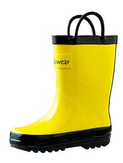 Oaki - Botas de lluvia impermeables, hechas de goma, con asas para poner y quitar fácilmente