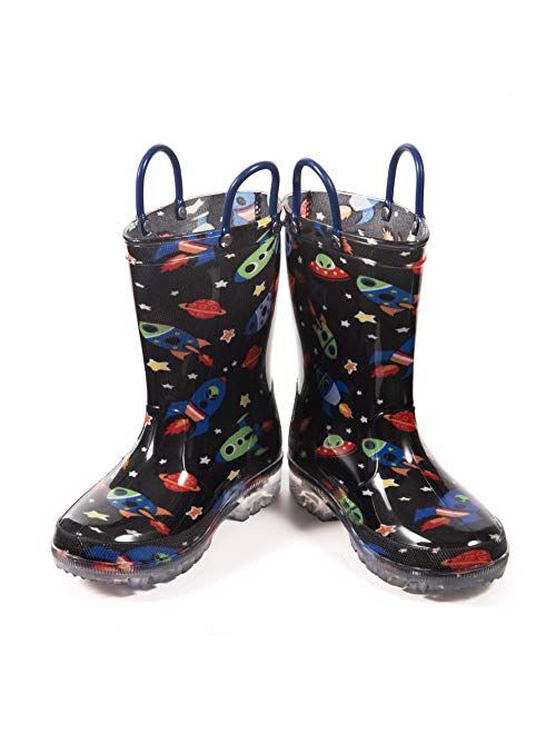 Hugrain Light Up Rain Boots for Little Kids