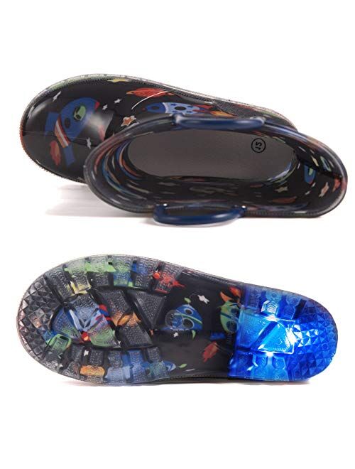 Hugrain Light Up Rain Boots for Little Kids