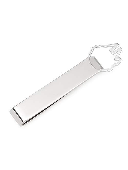 Cufflinks, Inc. Millennium Falcon Sterling Silver Cutout Tie Bar