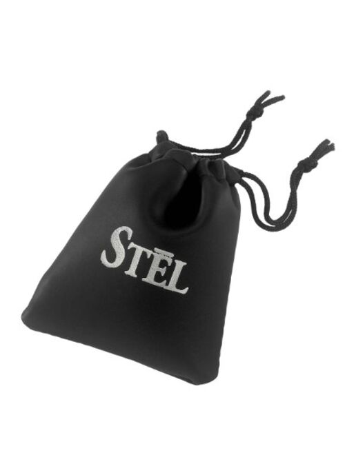 STEL Stainless Steel Diamond and Black Enamel Inlay Tie Tac