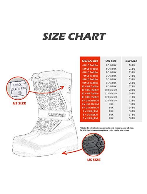 DREAM PAIRS Boys & Girls Mid Calf Waterproof Winter Snow Boots