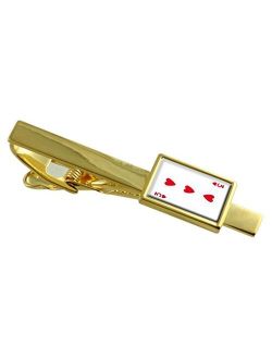 Select Gifts Heart Playing Card Number 3 Gold-Tone Tie Clip Engraved Message Box