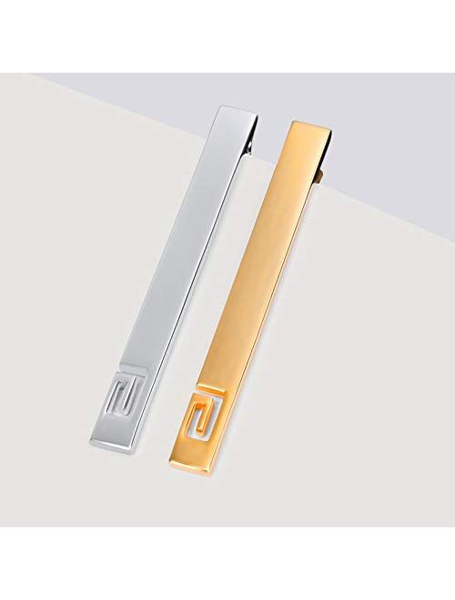 UXZDX Tie Clip Men's Business Formal Wear Simple Gift Box Buckle Pin Creative Clip Collar Clip (Color : B)
