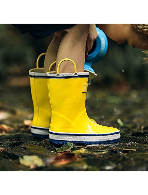 CasaMiel Toddler Rain Boots for Kids Unisex Kids Rain Boots for Boys and Girls Handmade Natural Rubber Rain Boots for Children Botas para Niños