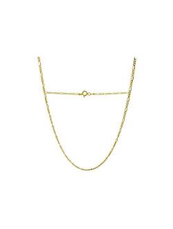 PORI JEWELERS 10K Gold 2MM, 2.3MM, 3MM, 3.5MM, 5.5MM, 7MM, 8MM Figaro 3+1 Link Chain Necklace or Bracelet - Yellow, White or Rose Gold - 7"-30"