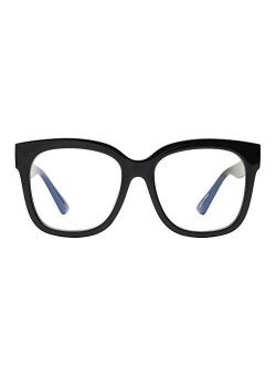 JIM HALO Blue Light Blocker Glasses for Women Oversized Square Computer Glasses Reduce Eye Strain