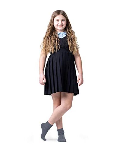 Silky Toes Boys Girls Turn Cuff Bamboo Socks for School Uniform, 3 or 6 Pk Triple Roll Dress Crew Seamless Socks