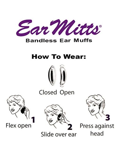 Ear Mitts 2 Pack Fleece Bandless Ear Muffs Warmers Covers for Winter, Running, Men or Women