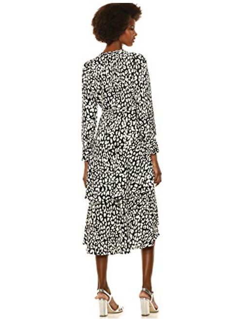 Calvin Klein Women's Long Sleeve Tiered Wrap Dress
