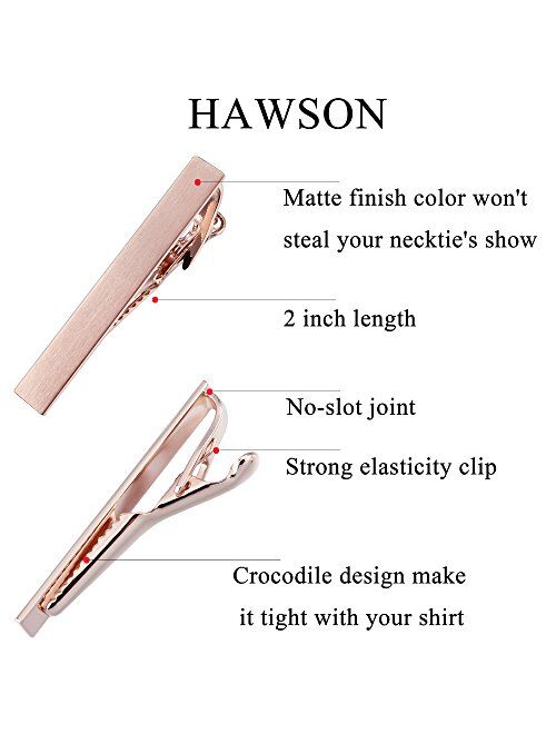 HAWSON 2 inch Tie Clip for Men in 1pcs/ 3pcs/4 pcs, Tie Bar Clip for Men's Skiny Necktie, Tie Pin Clip Gift Set for Working