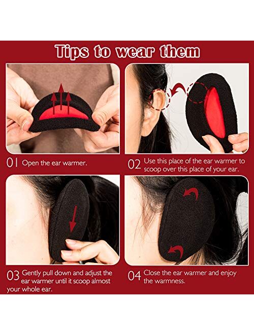 Whaline 3 Pairs Ear Warmers Bandless Ear Muffs Unisex for Winter Outdoors