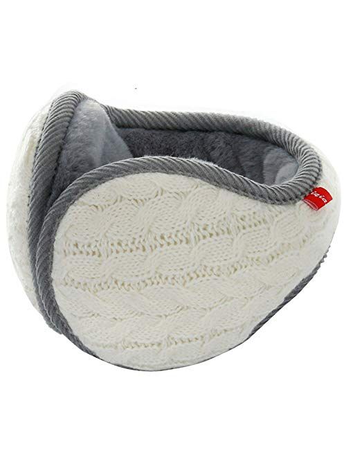 Unisex Warm Knit Women Earmuff Cashmere Winter Pure Color Earmuffs Fur Earwarmer Adjustable Wrap