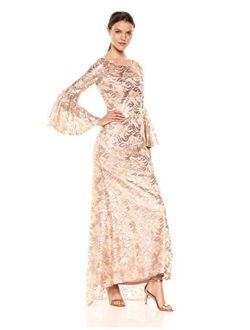Women's Lace Gown with Bell Sleeves