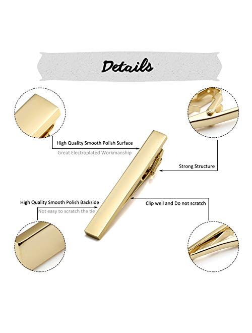 Jovivi Personalized Custom Message Men's Tie Clip Bar for Skinny Necktie Ties Engraved Free, Groomsmen Mans Fathers Day