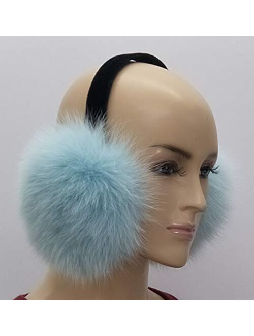 HIMA 100% Real Fox Fur Winter Earmuff, Made in US