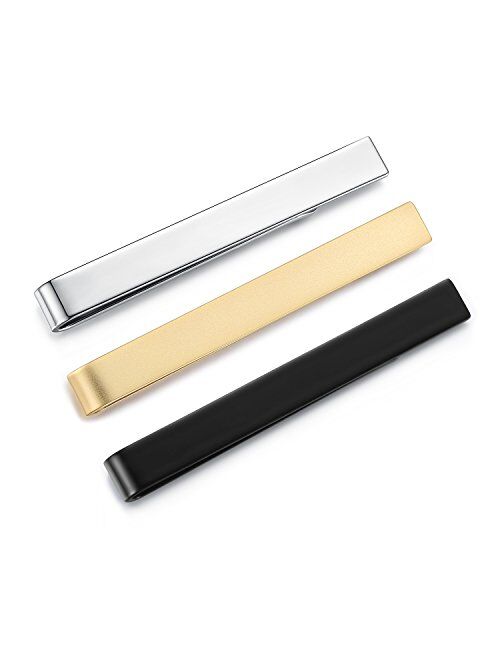 3pcs Honey Bear Mens Tie clip Set Tie Bar - Normal Size Stainless Steel For Business Wedding Gift,5.4cm
