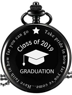 Pocket Watch Class of 2019 Graduation Gift Personalized Engraved Graduation Gift with Storage Box