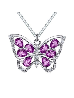 Butterfly Necklace, Purple Butterfly Necklace for Women, Butterfly Jewelry for Women, 925 Butterfly Necklace, Purple Butterfly Necklace, Butterfly Pendant, Blue Butterfly