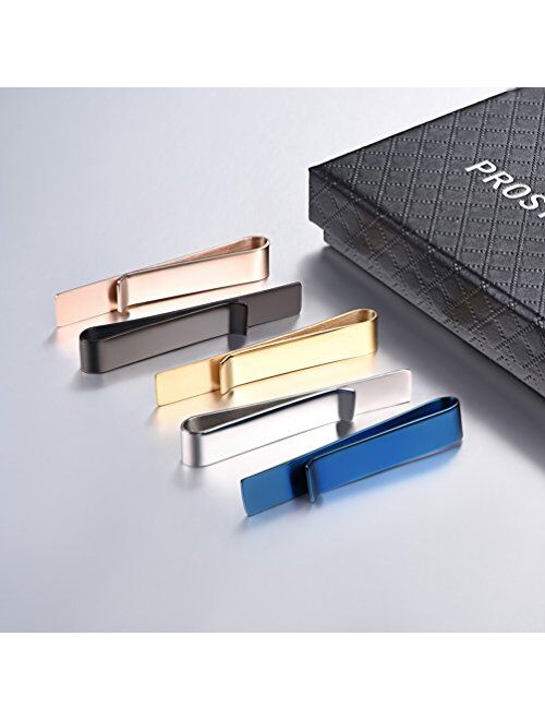 PROSTEEL Skinny Tie Bars 3/5/7pcs Tie Clips Set Business Professional Fashion Assorted Designs Men Jewelry Gift for Him