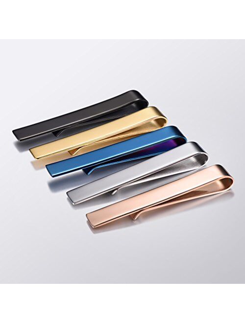 PROSTEEL Skinny Tie Bars 3/5/7pcs Tie Clips Set Business Professional Fashion Assorted Designs Men Jewelry Gift for Him