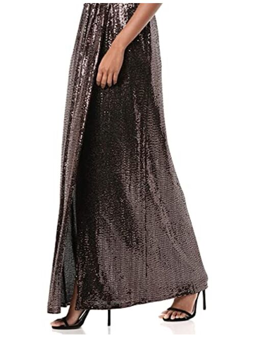 Calvin Klein Women's One Shoulder Gown with Shirred Bodice