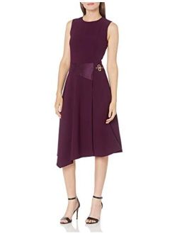 Women's Sleeveless Dress with Suede