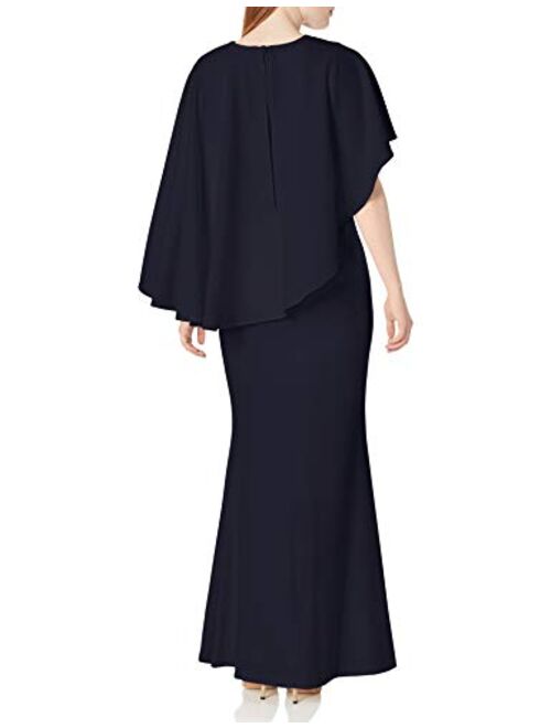 Calvin Klein Women's Sleeveless Gown with Asymmetrical Caplet