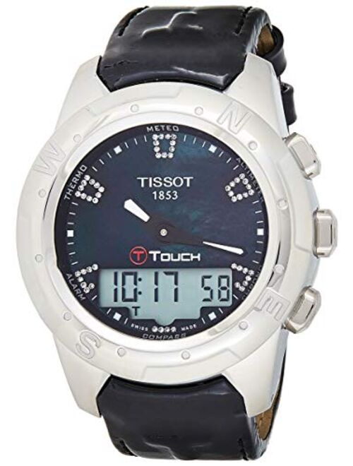 Tissot Women's T047.220.46.126.00 Black Mother-Of-Pearl Diamonds Index Dial Watch
