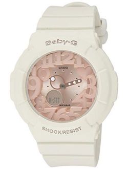 Women's BGA131-7B2 Baby-G Rose Gold and White Resin Digital Watch