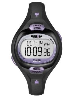 Women's T5K187 Ironman Pulse Calculator Black/Purple Resin Strap Watch