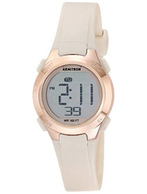 Armitron Sport Women's Digital Chronograph Blush Pink Resin Strap Watch, 45/7135PBH