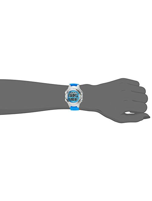 Marathon by Timex Women's TW5K96900 Digital Mid-Size Blue/Silver-Tone Resin Strap Watch