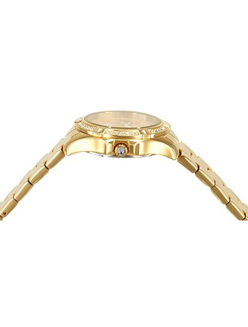 Invicta Women's Angel 34.5mm Gold Tone Stainless Steel, Crystal Accented Quartz Watch, Gold (Model: 21384)