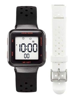 Sport Unisex Digital Chronograph Interchangeable Silicone Strap Watch, 45/7123