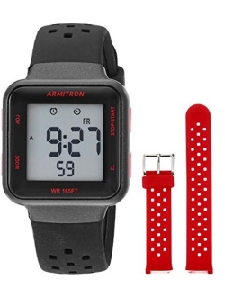 Sport Unisex Digital Chronograph Interchangeable Silicone Strap Watch, 45/7123