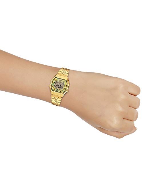 Casio #LA680WGA-9C Women's Vintage Floral Gold Tone Chronograph Alarm Digital Watch