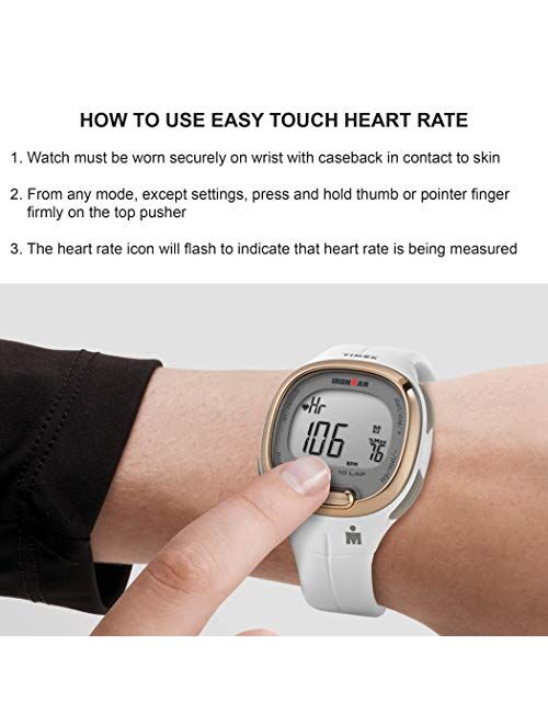 TIMEX Ironman Transit Watch with Activity Tracking & Heart Rate 33mm – White with Resin Strap