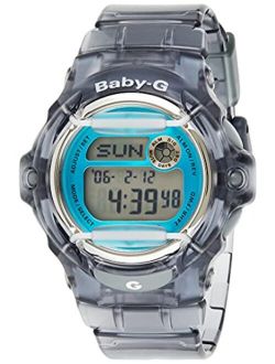 Baby-G BG169R-8B Face Protector Ion-Plated Metal Grey Blue Watch Digital