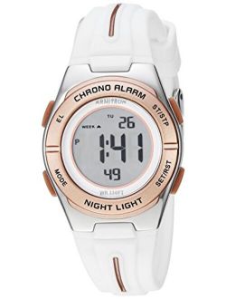 Sport Women's 45/7096WRG Rose Gold-Tone Accented Digital Chronograph White Silicone Strap Watch