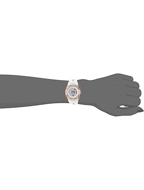 Armitron Sport Women's 45/7096WRG Rose Gold-Tone Accented Digital Chronograph White Silicone Strap Watch