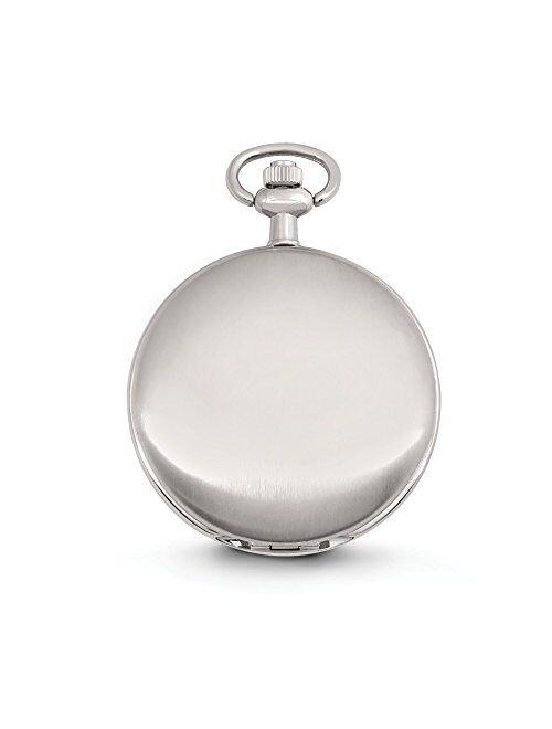 Speidel Classic Smooth Pocket Watch with 14” Chain, Silver Tone with White Dial in Gift Box – Engravable