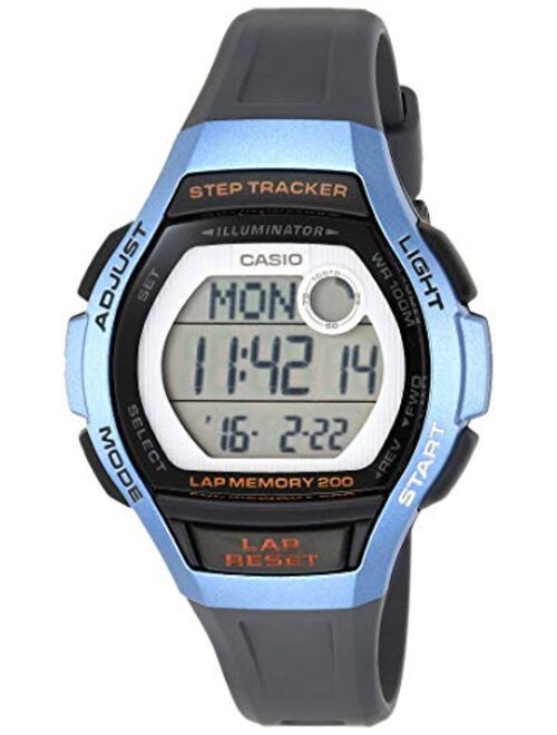 Casio Women's Runner Quartz Running Watch with Resin Strap, Black, 19.3 (Model: LWS-2000H-2AVCF)