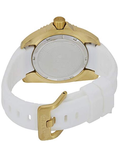 Invicta Women's Angel Gold Tone Stainless Steel and White Silicone Quartz Watch, Gold (Model: 0488)