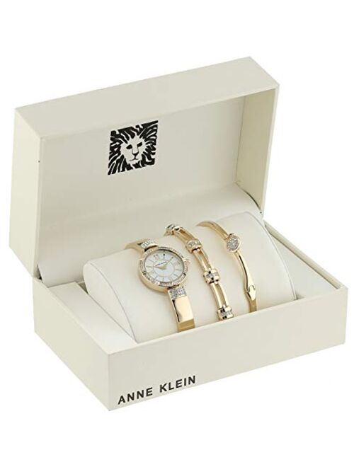 Anne Klein Women's Swarovski Crystal Accented Watch and Bracelet Set