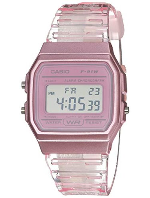 Casio Quartz Watch with Resin Strap, Pink, 20 (Model: F-91WS-4CF)