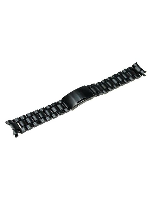 RECHERE Stainless Steel Bracelet Watch Band Strap Curved End Solid Links 4 Color