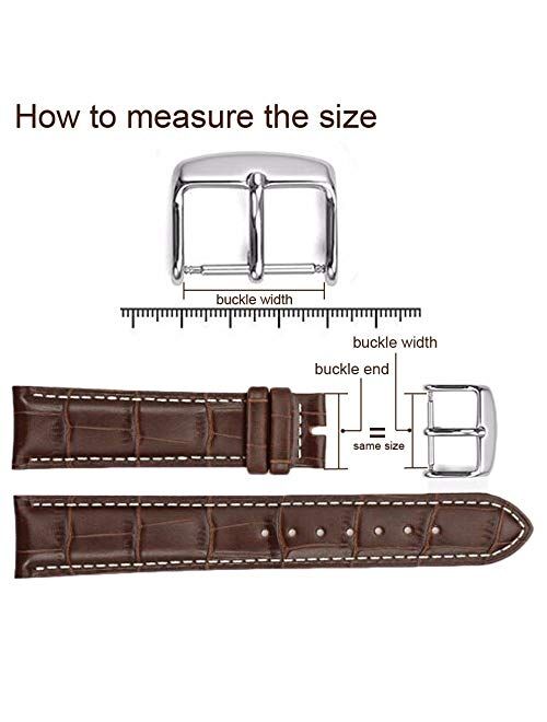 2 Pack Watch Bands Pin Buckle - Watch Band Clasp - Choose of Colors & Widths - Vacuum PVD Finish