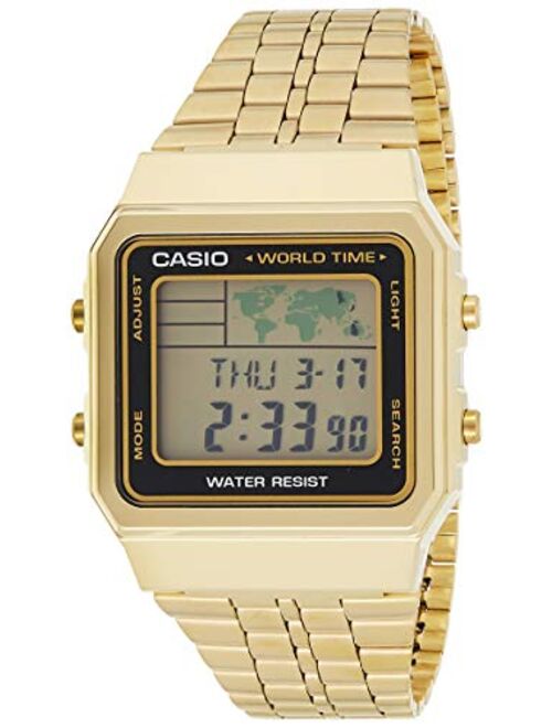 CASIO Men's Digital World TIME A500WGA-1DF Stainless Steel Watch