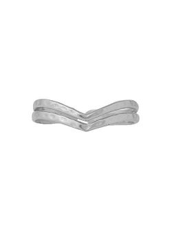 Pura Vida Gold or Silver Plated Chevron Toe Ring - Brass Base, Adjustable Open Ends, One Size